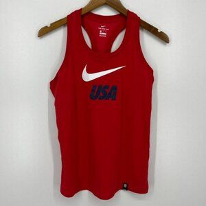 Nike Team‎ USA Tank Top Women's Size S Red Swoosh Logo Olympics
